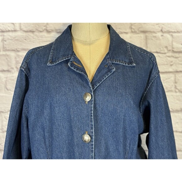 Vintage Timbuktu Womens Southwestern Denim Jean Jacket Button Up Western Blue XL - Picture 3 of 9